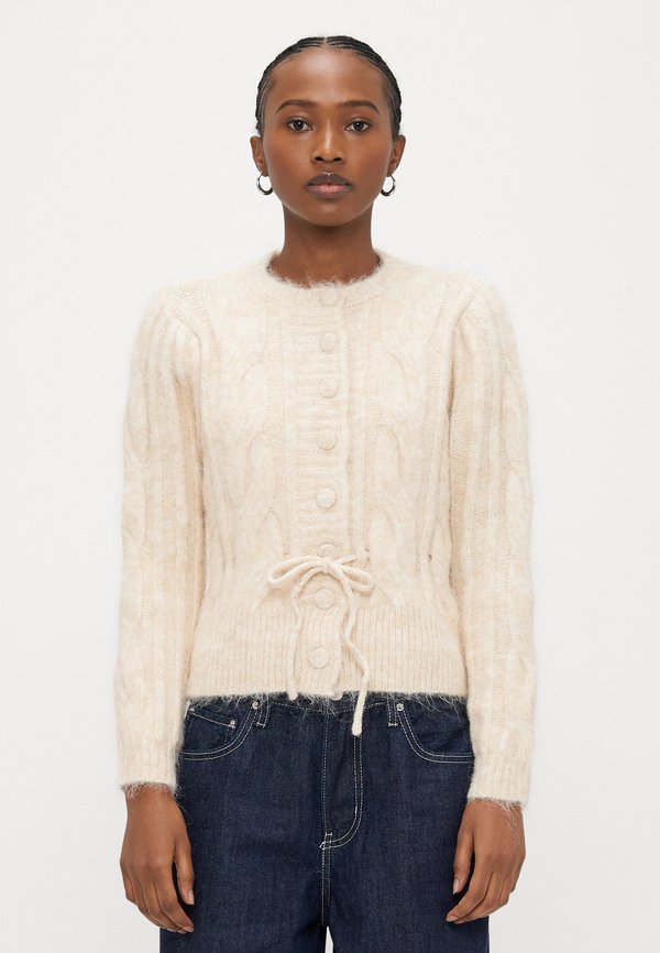 Vero Moda Petite VMLISA STRING CARDIGAN - Cardigan - oatmeal nge