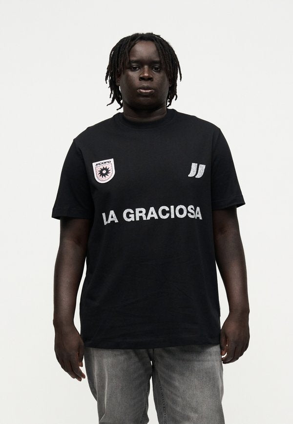 Jack & Jones JCOSOLANA SPORTY FRONT TEE - Print T-shirt - black