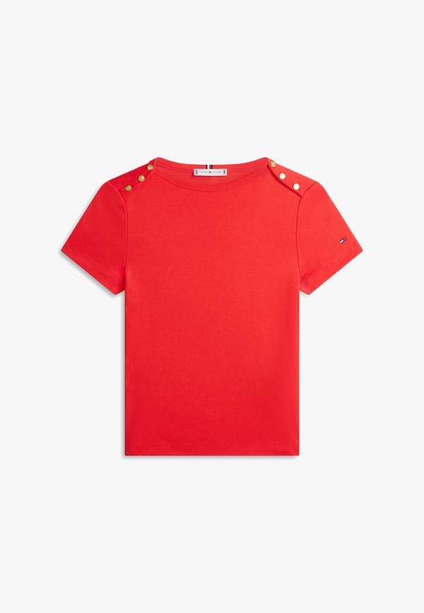 Tommy Hilfiger GOLD-TONE BUTTON SLIM BOAT NECK T-SHIRT - Print T-shirt - fireworks