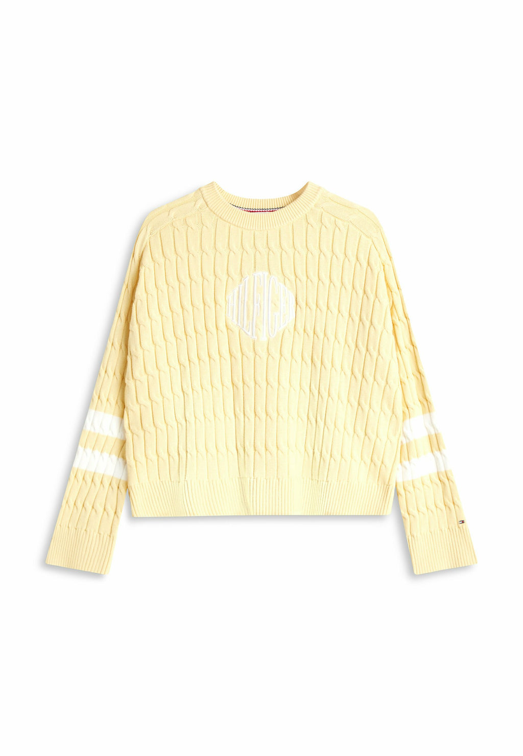 LOGO EMBROIDERY RELAXED CABLE KNIT JUMPER Media 1