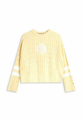 LOGO EMBROIDERY RELAXED CABLE KNIT JUMPER Media 1