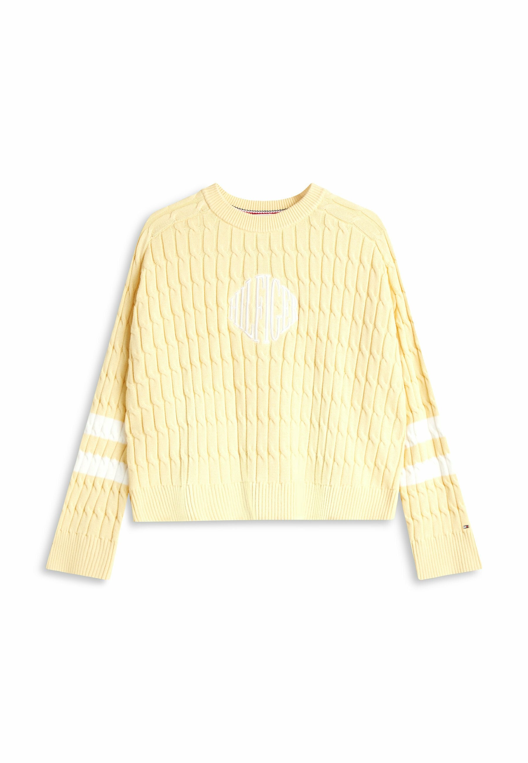 LOGO EMBROIDERY RELAXED CABLE KNIT JUMPER Media 1