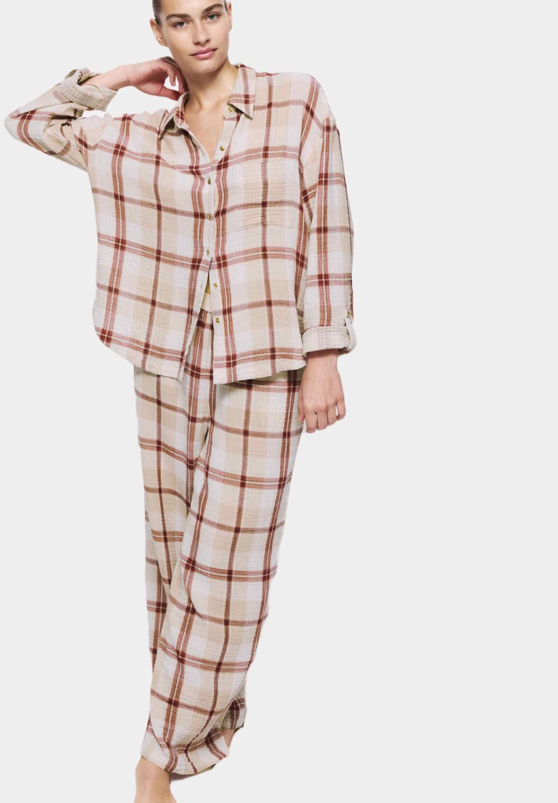 Marks & Spencer DOUBLE CLOTH COLLAR AND STAND CHECK SET