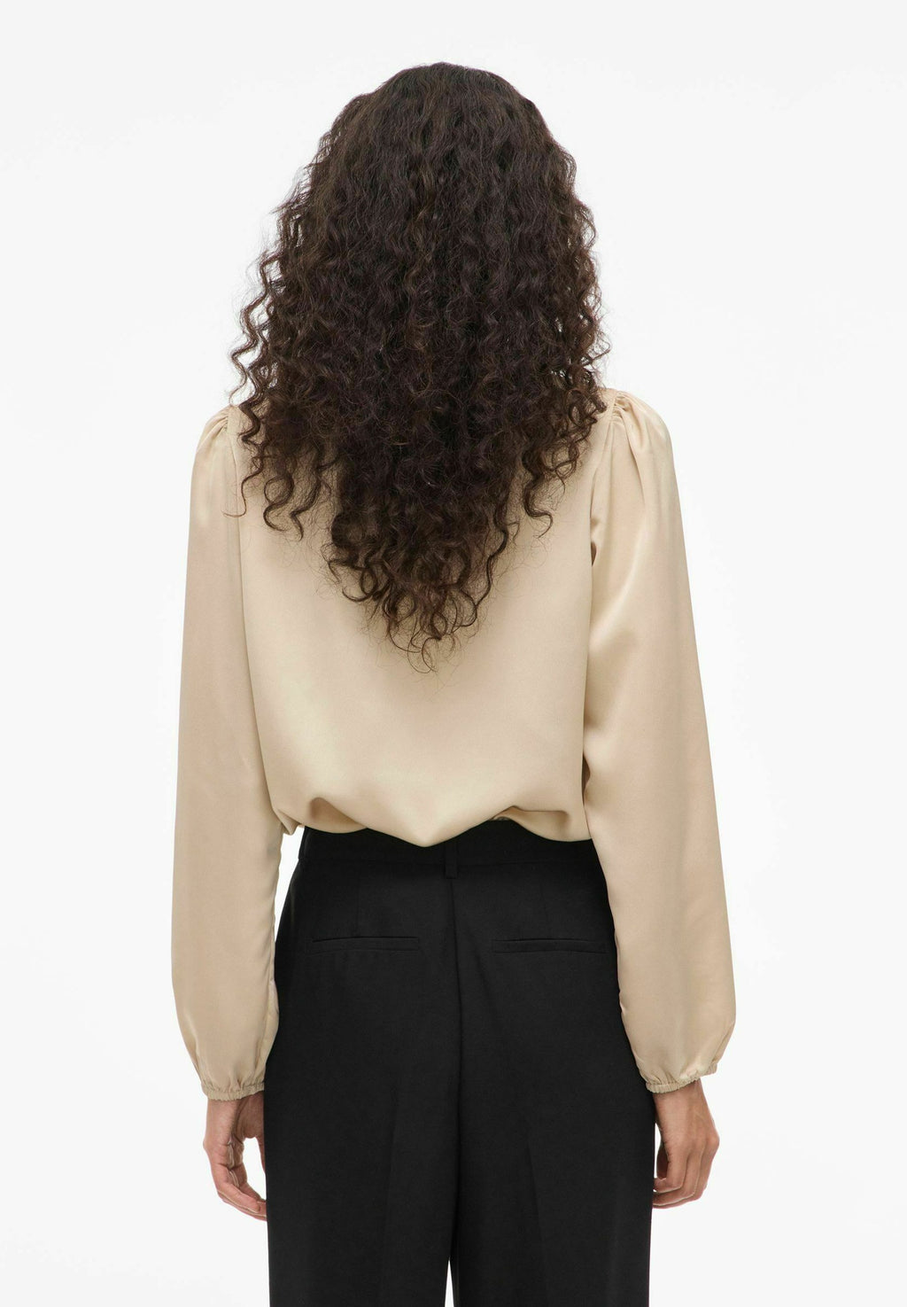 VILA VIELLETTE L/S SMOCK SATIN TOP - NOOS