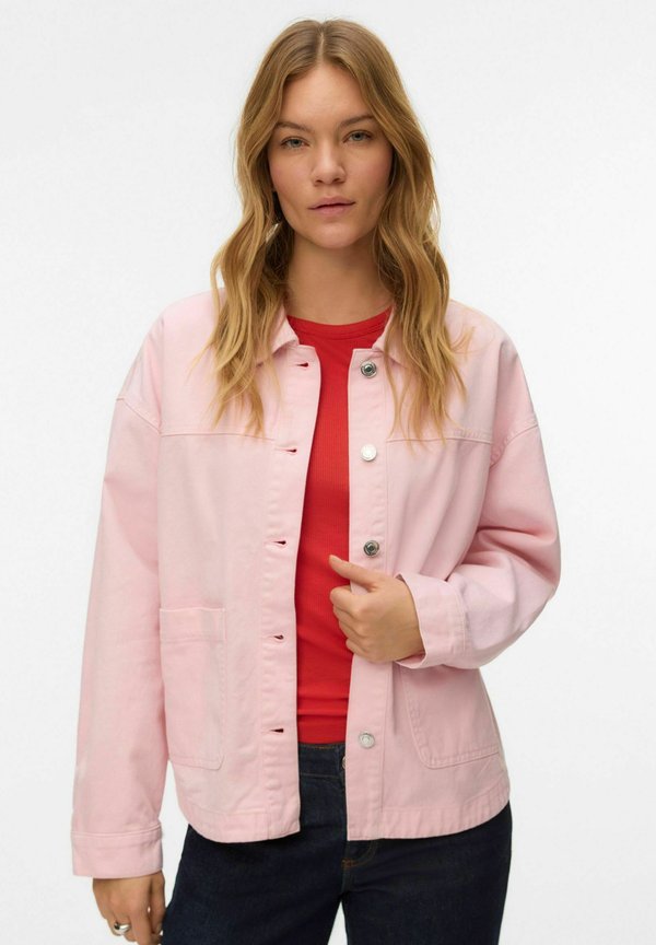 Vero Moda VMJAMIE LS DENIM SHACKET MIX GA NOOS - Denim jacket - parfait pink