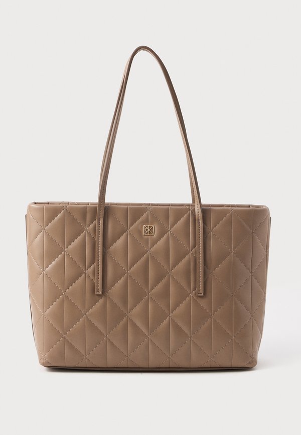 Calvin Klein QUILTED SMALL TOTE - Handbag - desert taupe