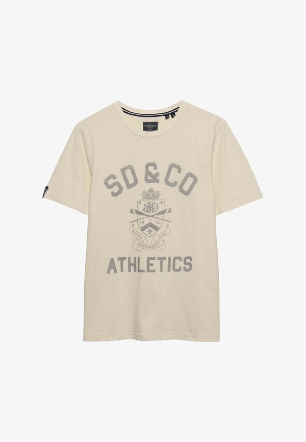 Superdry & Co SUPERDRY GOTHIC VARSITY T-SHIRT.. - Print T-shirt - oatmeal beige