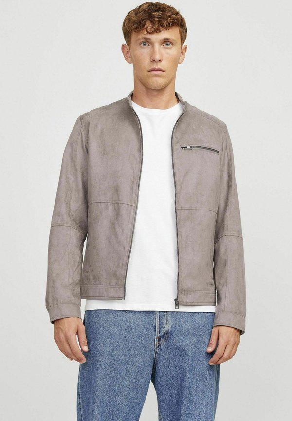 Jack & Jones Synthetic leather Synthetic leather - Faux leather jacket - beige