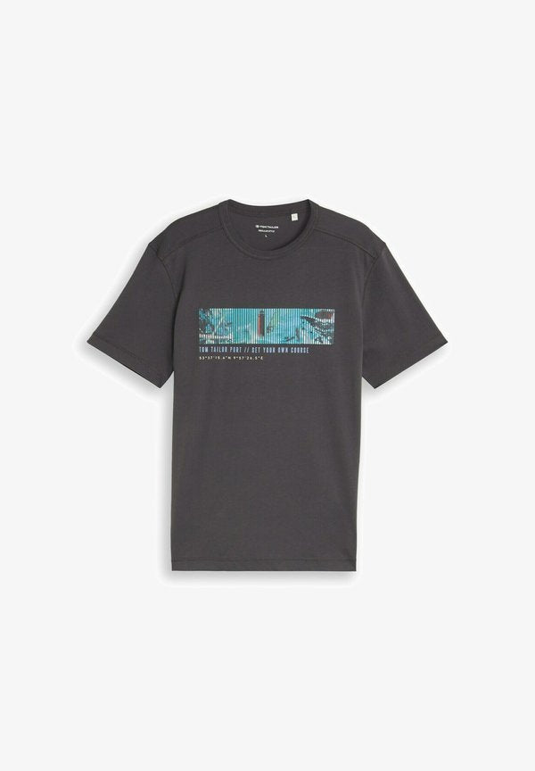 TOM TAILOR PHOTOPRINT T-SHIRT - Print T-shirt - tarmac grey