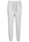Graue Sweatpants aus weichem Stoff, mit elastischem Bund und Kordelzügen sowie schmal zulaufenden Bündchen an den Knöcheln. Dezentes Logodetail.
