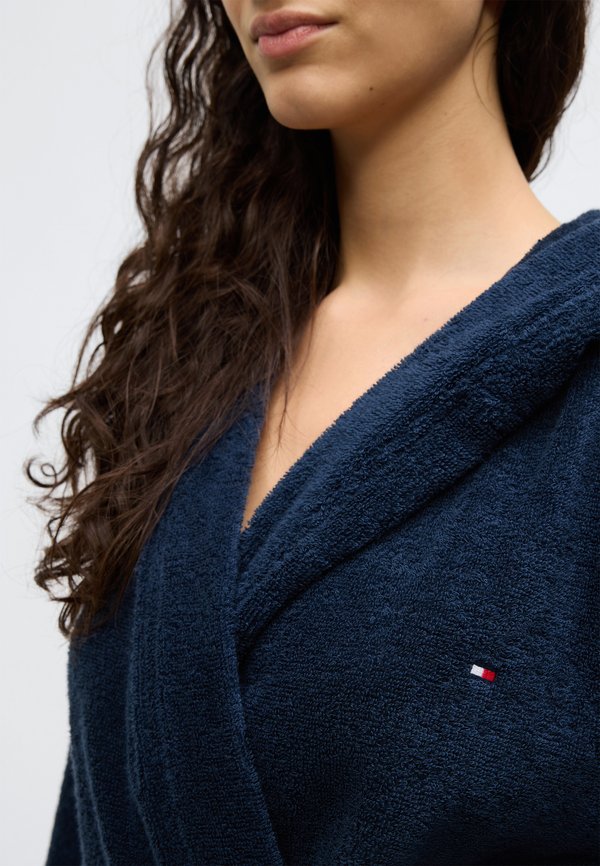 Tommy Hilfiger ESSENTIAL FLAG EMBROIDERY HOODED BATHROBE
