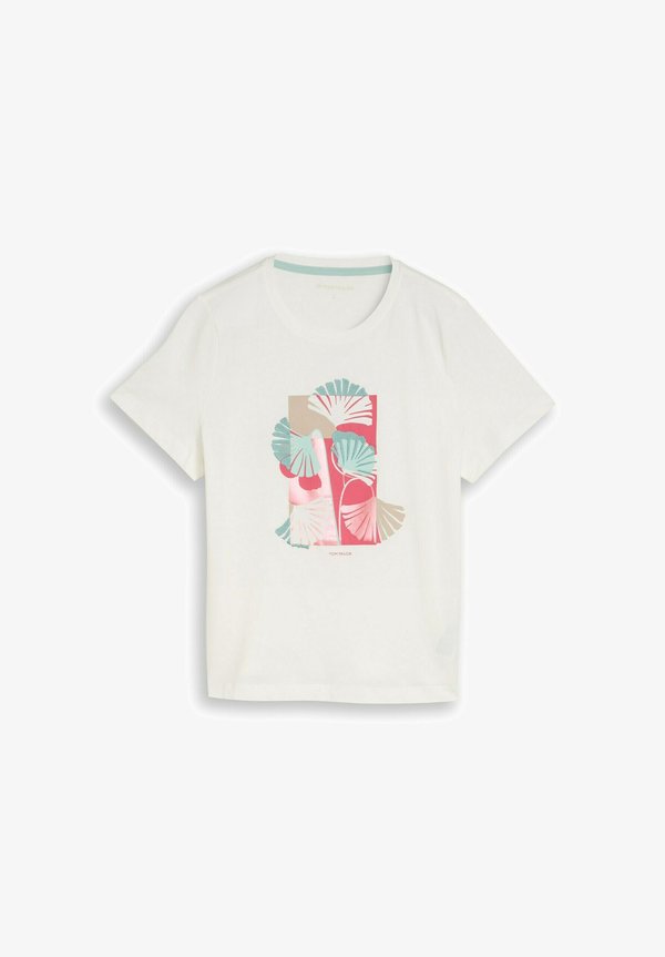 TOM TAILOR Print T-shirt - whisper white