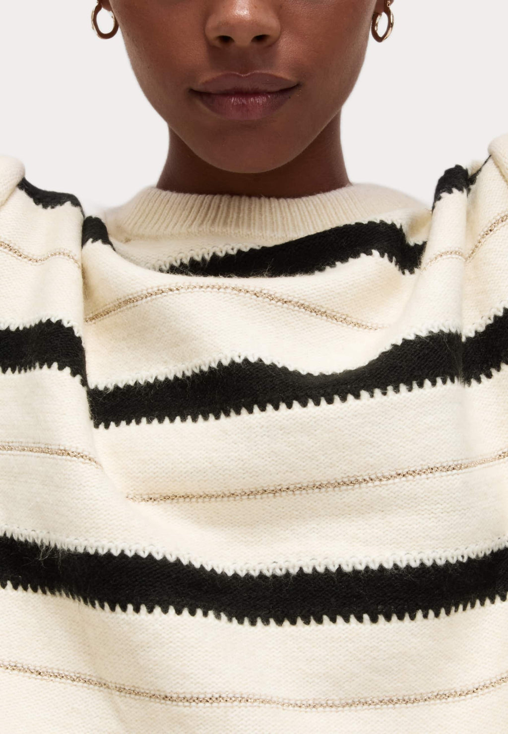Marks & Spencer CLOUD-YARN STRIPED CREW NECK