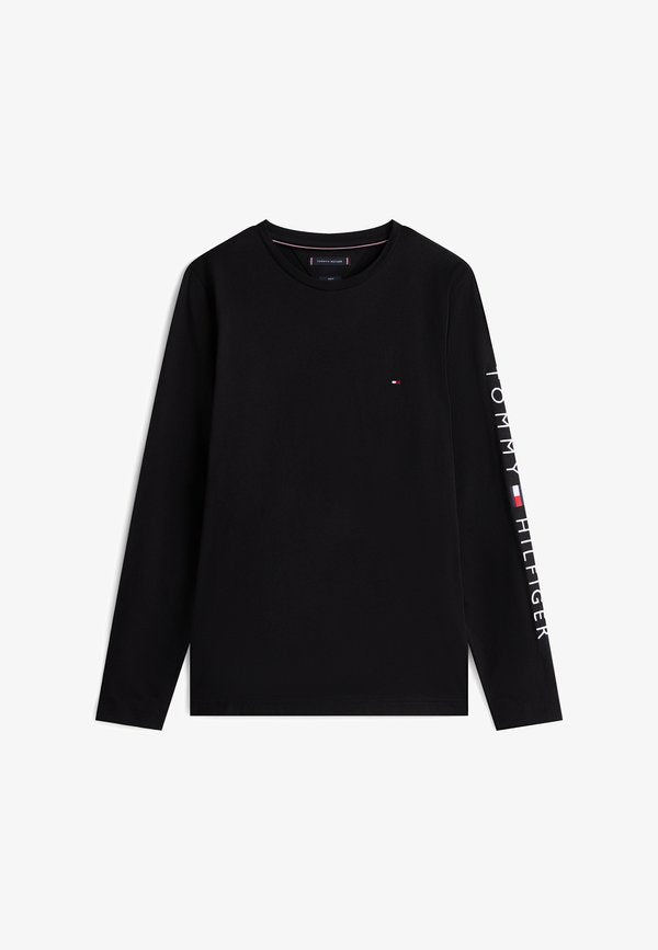 Tommy Hilfiger LOGO LONG SLEEVE TEE - Long sleeved top - black