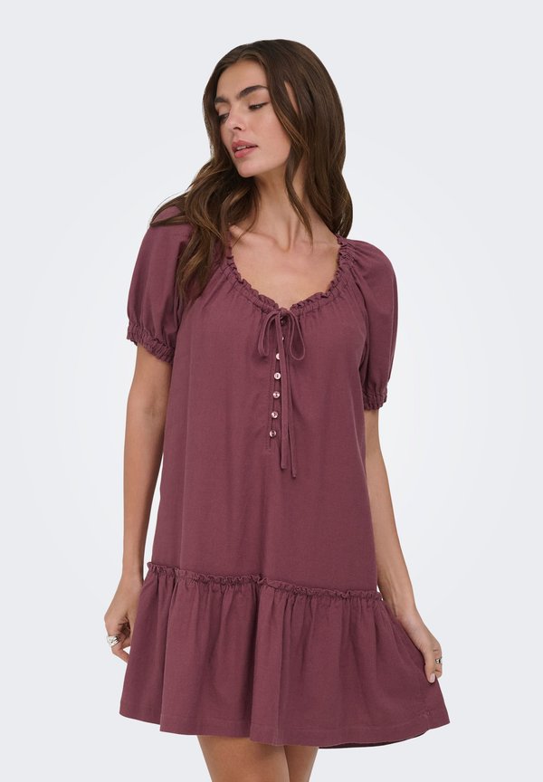 ONLY ONLGOA Linen Short - Day dress - rose brown