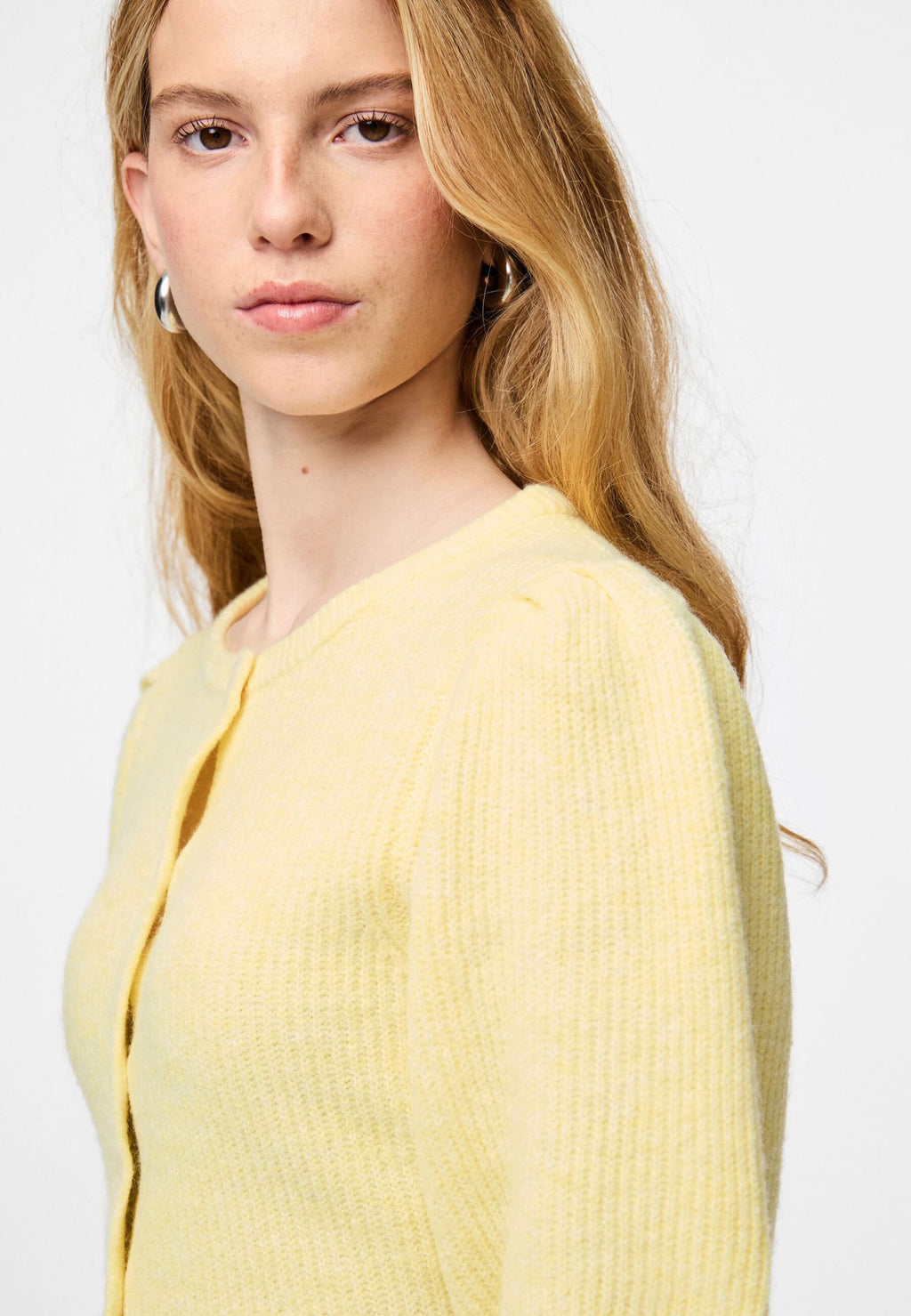 Pieces PCSILLY SS PUFF KNIT CARDIGAN NOOS BC