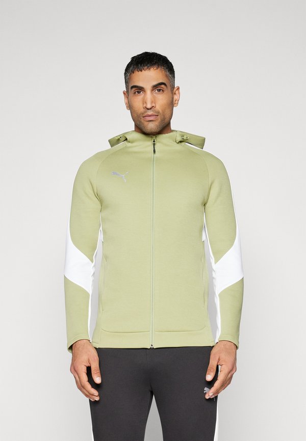 Puma HOODED JACKET - Zip-up sweatshirt - calming green/silver/white
