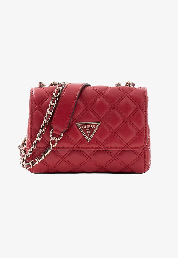 Guess GIULLY II MINI 2 COMP CVRT FLP - Cross body bag - dunkelrot