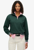 Superdry & Co COUNTRY CLUB EMBOSSED HALF-ZIP - Jumper - enamel green
