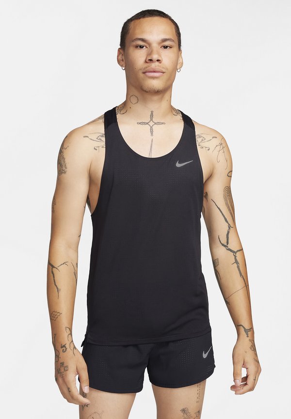 Nike Performance M NK DF FAST SINGLET - Top - black/(reflective silv)