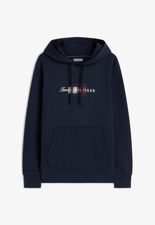 Tommy Hilfiger SCRIPT FLAG HOODIE - BRAND LOVE - Hoodie - desert sky