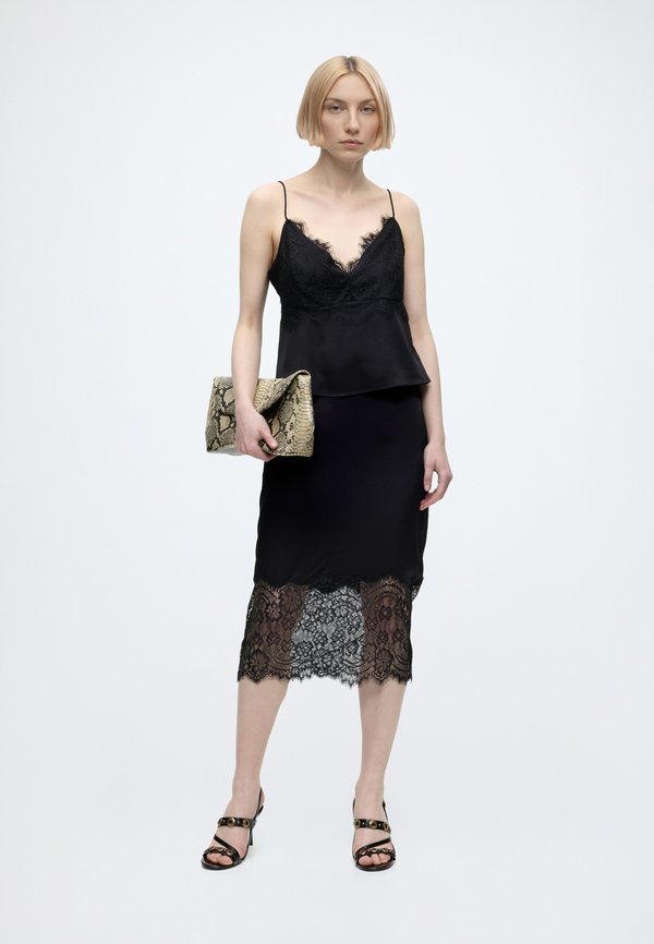 Good American SLIP MIDI SKIRT
