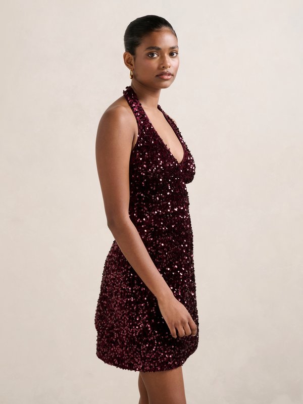 Forever New Petite RILEY SEQUIN HALTER MINI
