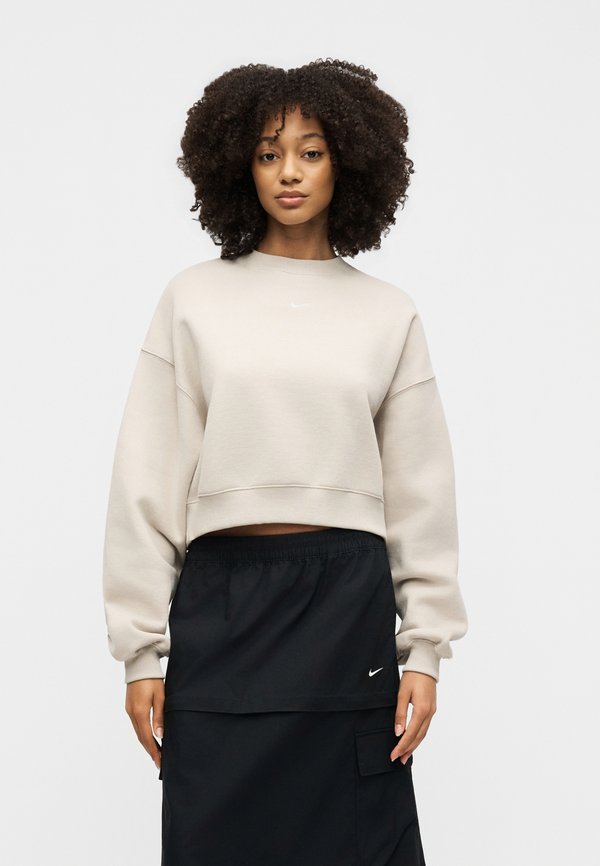 Nike Sportswear W NK STDO FLC MW OS CROP CREW - Sweatshirt - cream