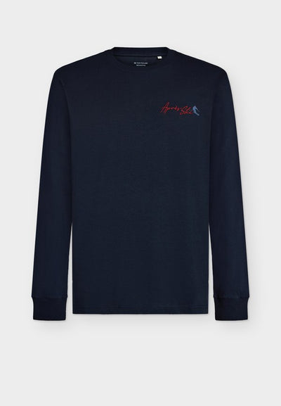 TOM TAILOR PRINTED LONGSLEEVE - Fleece jumper - sky captain blue