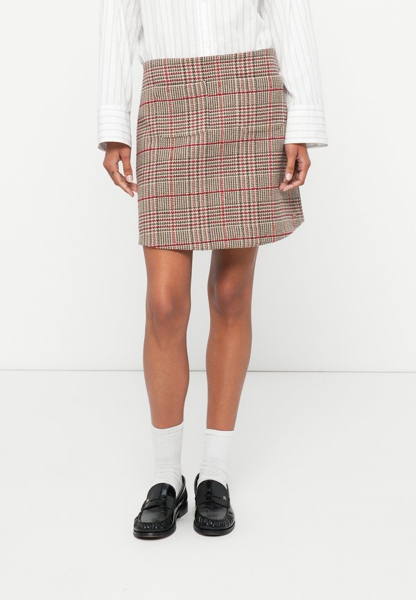Tommy Hilfiger SEASONAL TEXTURE MINI SKIRT - A-line skirt - red/grey
