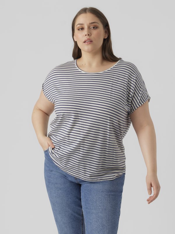 Vero Moda Curve VMAYA  - Print T-shirt - china blue/pristine