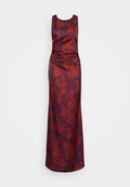 WAL G TALL AUTUMN WEDDING SASHA BACK CROSS PRINT MAXI