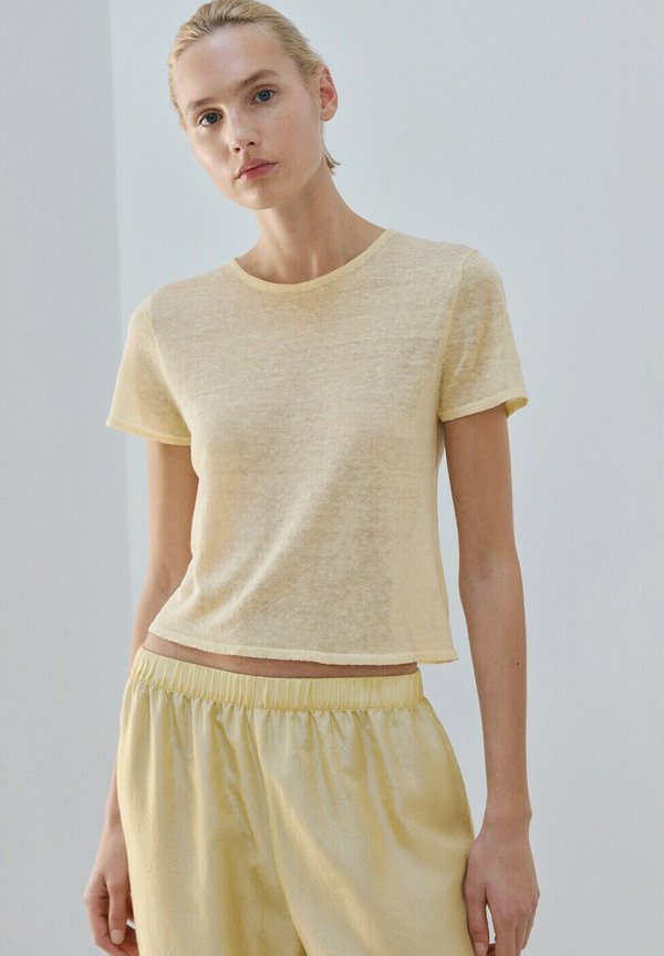 Mango Basic T-shirt - light yellow