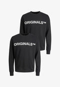 Jack & Jones 2ER- PACK RUNDHALS MIT ORIGINALS PRINT - Sweatshirt - schwarz