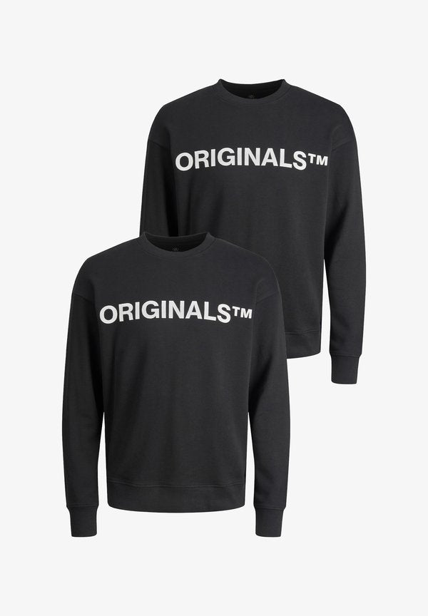 Jack & Jones 2ER- PACK RUNDHALS MIT ORIGINALS PRINT - Sweatshirt - schwarz