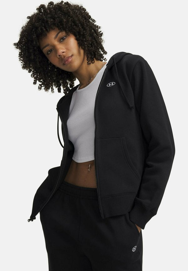 Under Armour RIVAL FLEECE - Zip-up sweatshirt - ultimate black