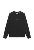 Schwarzes Sweatshirt aus weichem Textil, mit langen Ärmeln, Rundhalsausschnitt und dem in Weiß auf der Vorderseite aufgedruckten Text "LES DEUX".