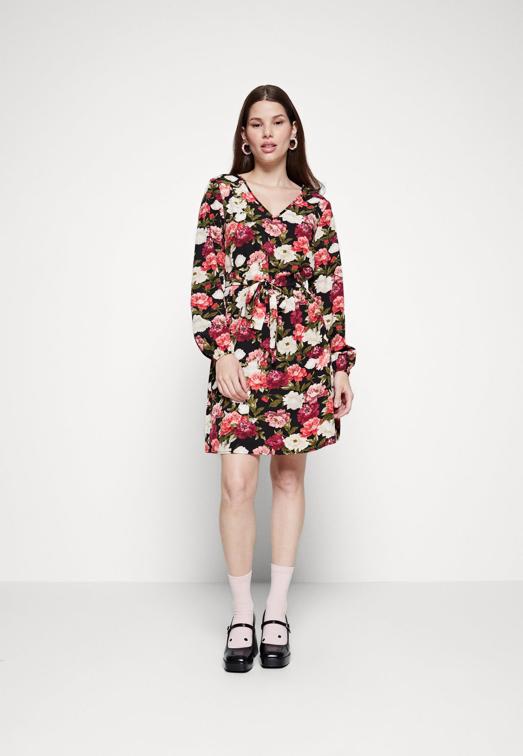 VILA VIFLORA V NECK BELT DRESS