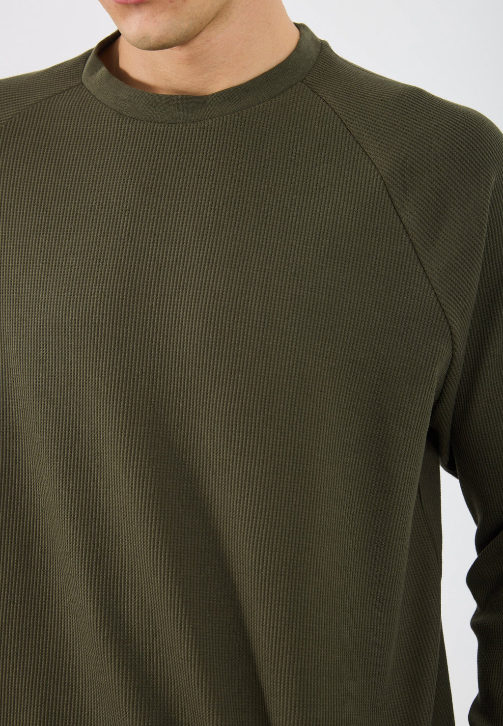 YOURTURN WAFFLE REGULAR FIT RAGLAN LONG SLEEVED