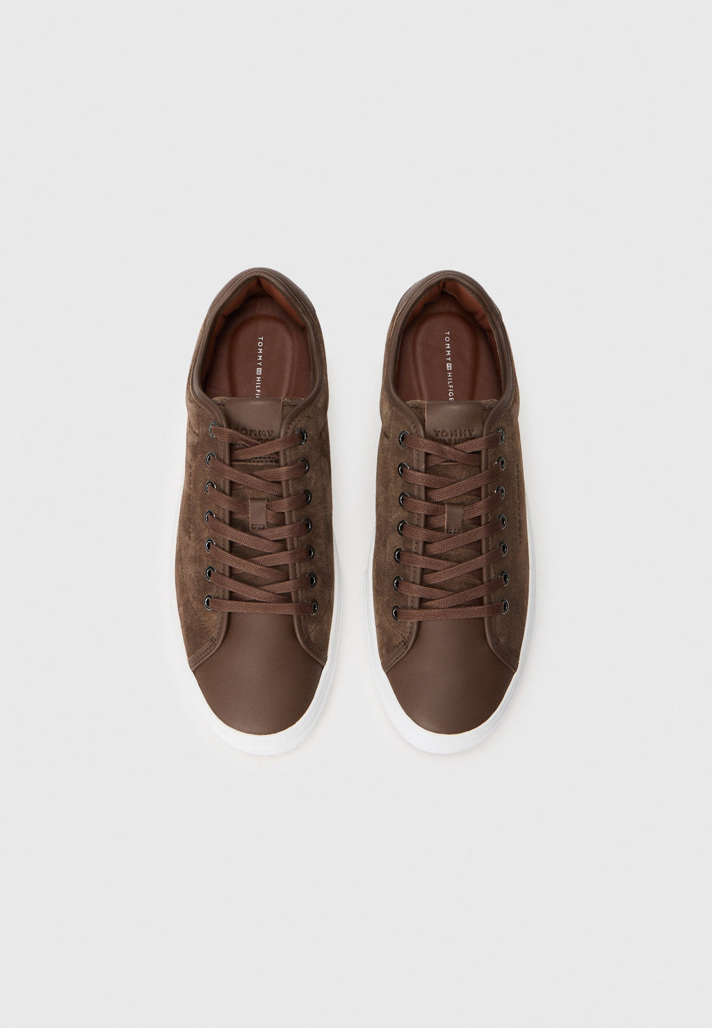 LEATHER MIXED TEXTURE COURT TRAINERS Media 4