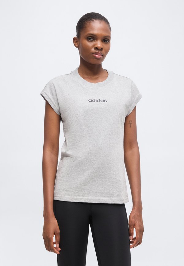 adidas Sportswear ESSENTIALS LINEAR - Basic T-shirt - medium grey heather/black