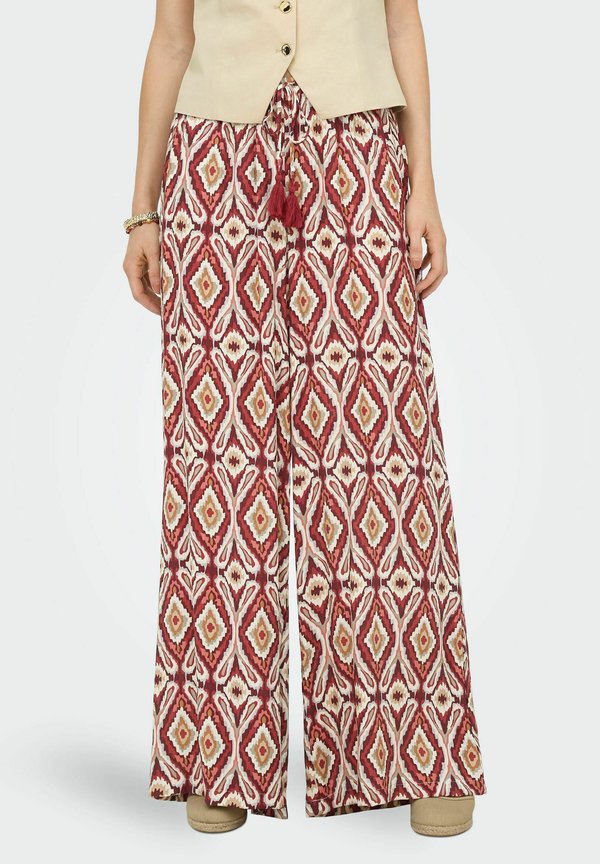 ONLY TROUSERS ONLGINI REGULAR FIT TROUSERS - Trousers - brick red