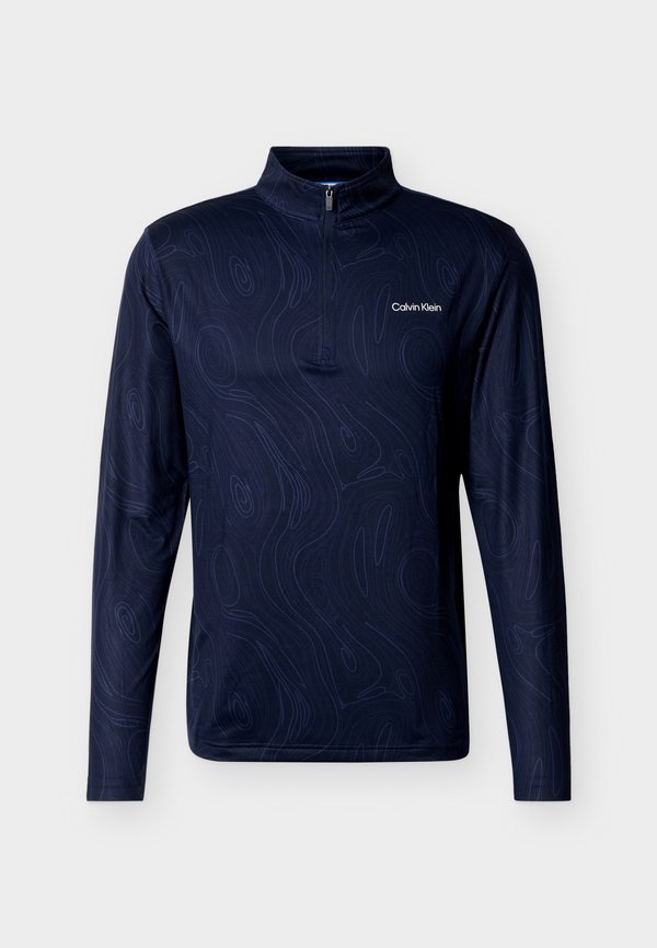 Calvin Klein Golf PRINTED NEWPORT HALF ZIP - Long sleeved top - navy