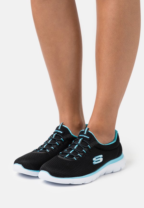 Skechers SUMMITS WIDE FIT - Trainers - black/turquoise