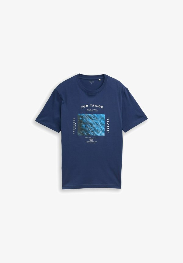 TOM TAILOR MIT PRINT - Print T-shirt - ocean blue