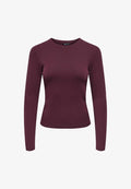 ONLY ONLRILEY O-NECK L/S TOP JRS NOOS - Long sleeved top - winetasting