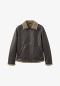 Mango Faux leather jacket - brown