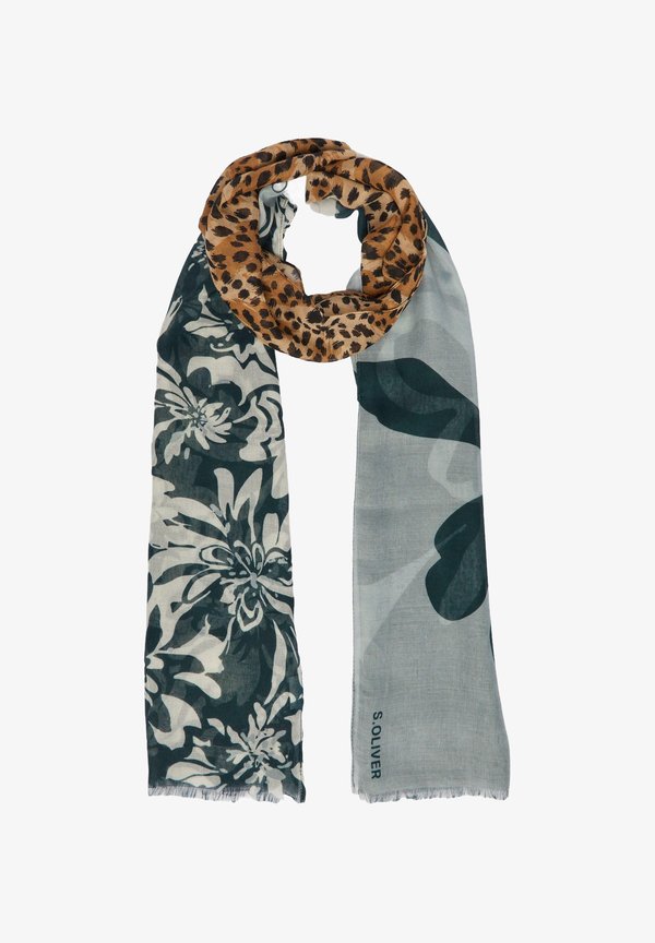 s.Oliver MIT ARTWORK-PRINT - Scarf - petrol