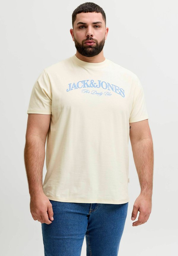 Jack & Jones Plus Size - Print T-shirt - antique white