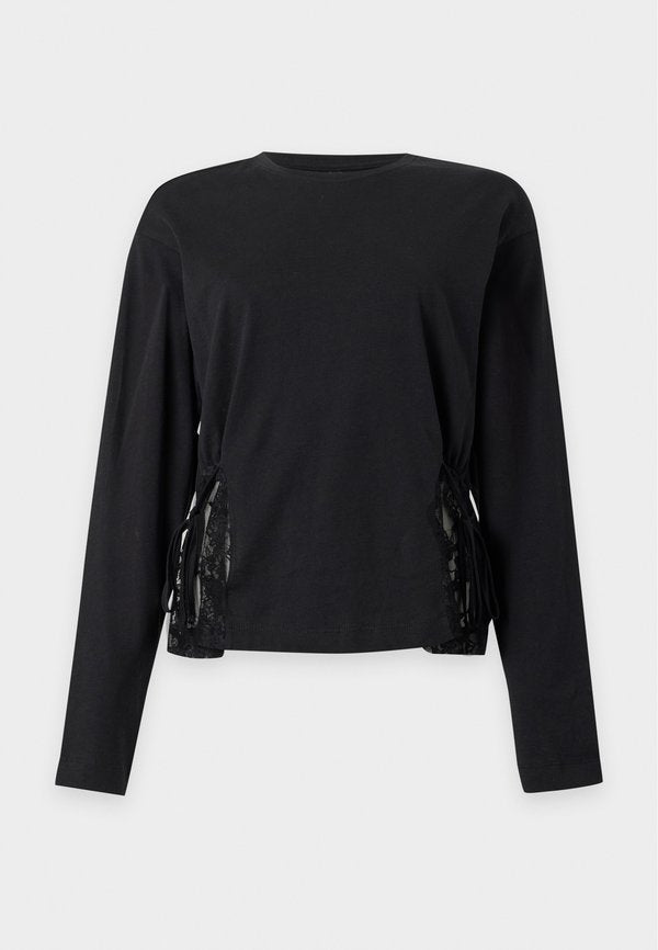 ONLY ONLMARIN TIE DETAIL - Long sleeved top - black